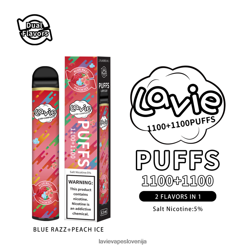 LAVIE Vape Ljubljana - LAVIE BAR Switch 2200 vpihov blue razz/peach ice V22B66298