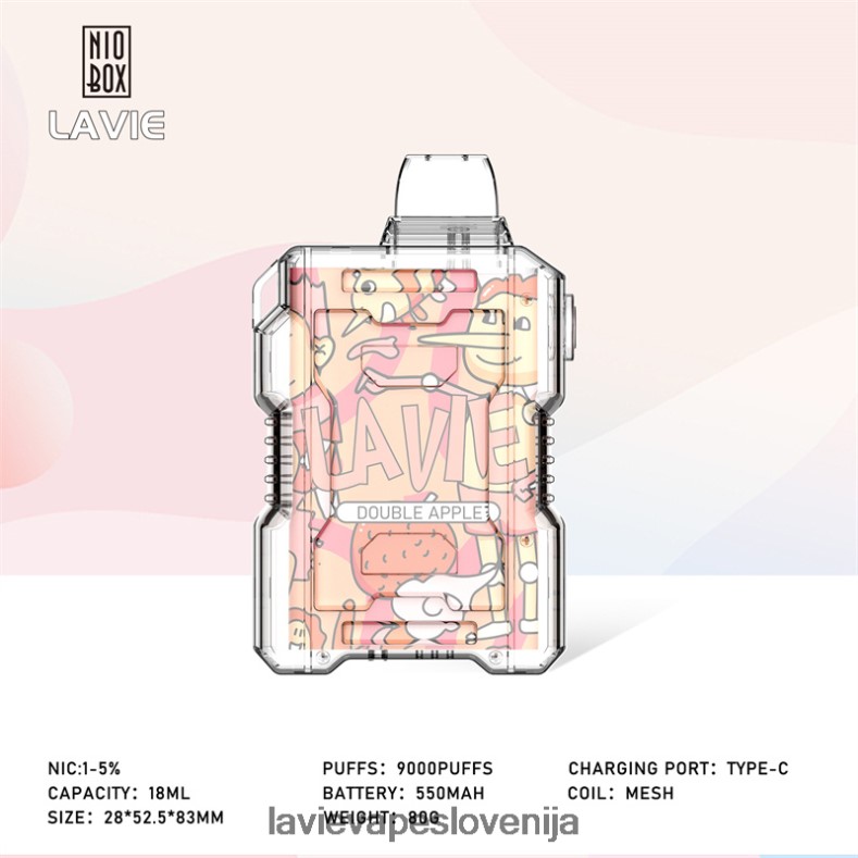 LAVIE Vapes - LAVIE NIO BOX 9000 vpihov dvojno jabolko V22B66195