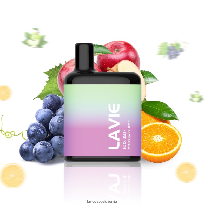 LAVIE Vapes Slovenija - LAVIE BOX 3500 vpihov grozdje oranžno jabolko V22B66212