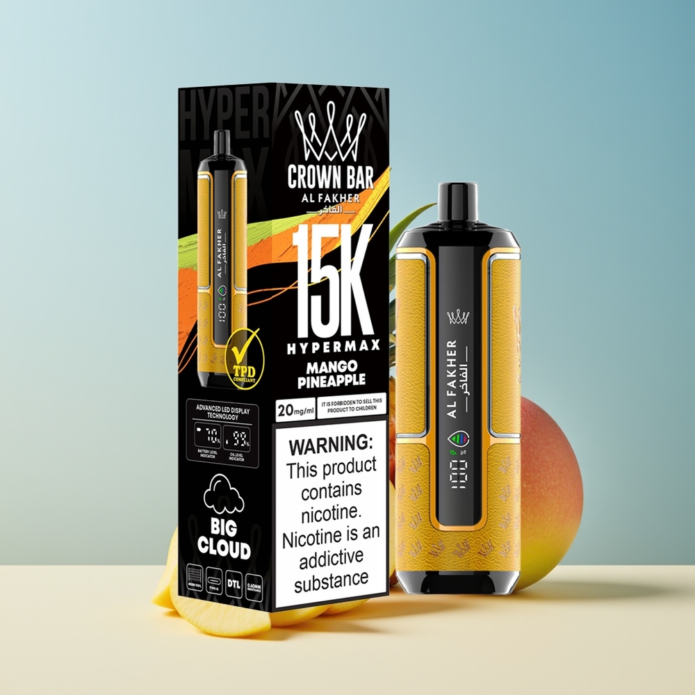 Veleprodaja Slovenija Al Fakher Crown Bar 15000 Mangovec Ananas Kompakten Prenosni
