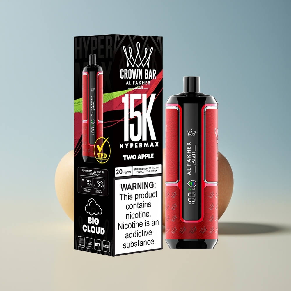 Veleprodaja Slovenija Al Fakher Crown Bar 15000 Pihov Dve Jabolki 22ml 600mAh