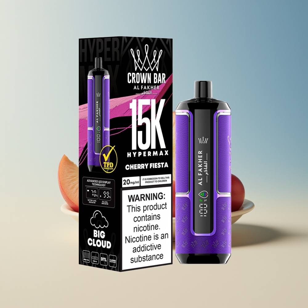 Veleprodaja Slovenija Al Fakher Crown Bar 15K Češnjeva Fiesta Tip-C Port 600mAh Baterija