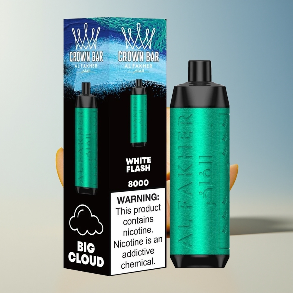 Veleprodaja Slovenija Al Fakher Crown Bar 8000 Bela Iskra 18ml USB Type-C