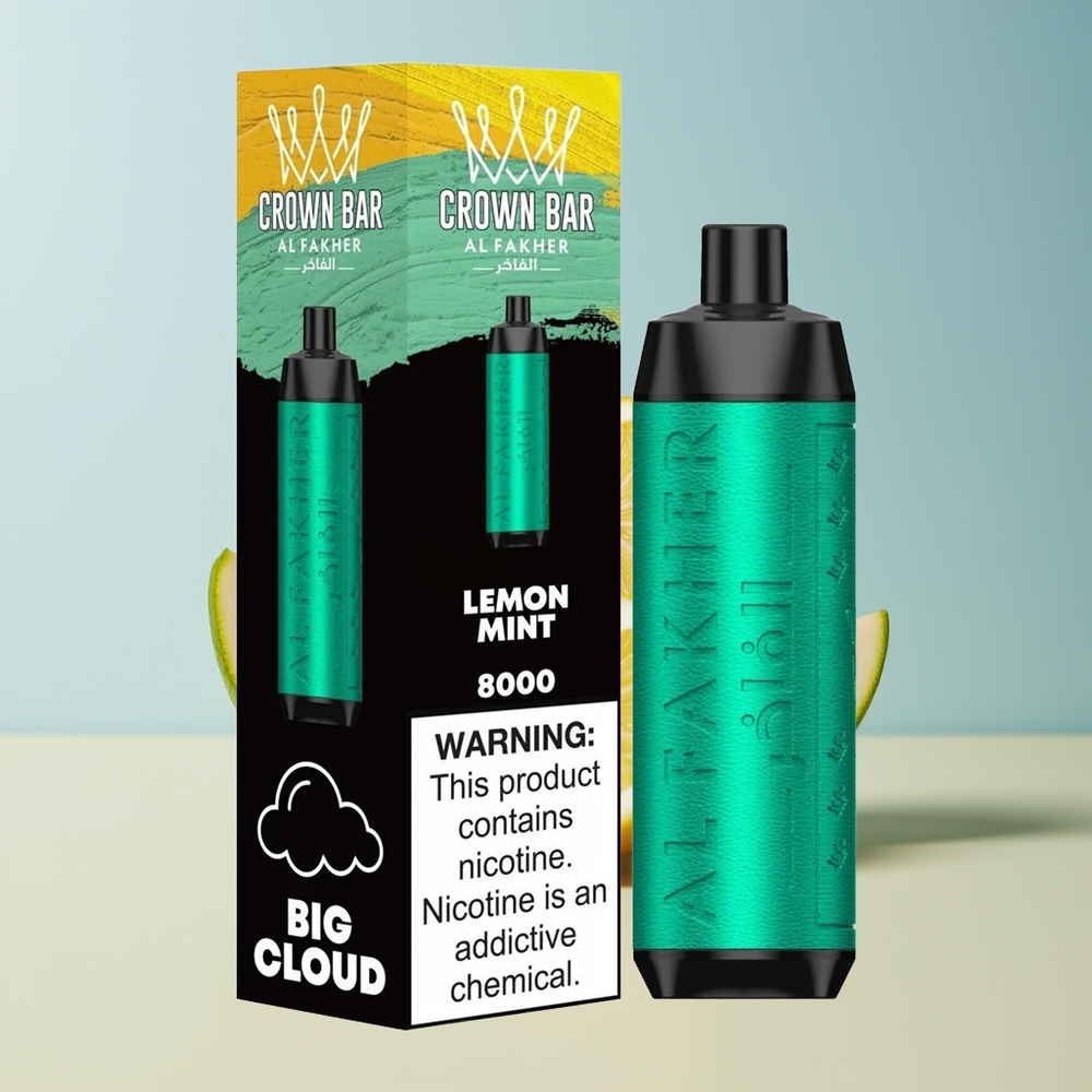Veleprodaja Slovenija Al Fakher Crown Bar 8000 Citrona Meta 5mg Nikotina 18ml e-tekočina