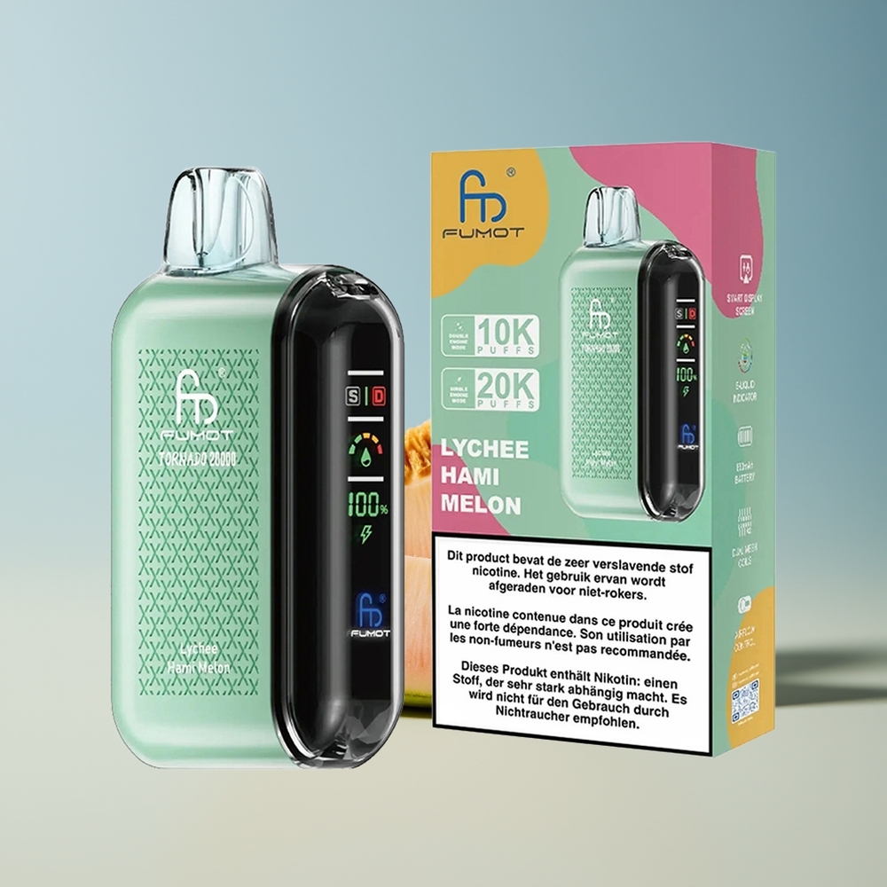 Veleprodaja Slovenija Fumot Tornado 20000 Puffov Dual Mesh Coil Lychee Hami Melon 20ml