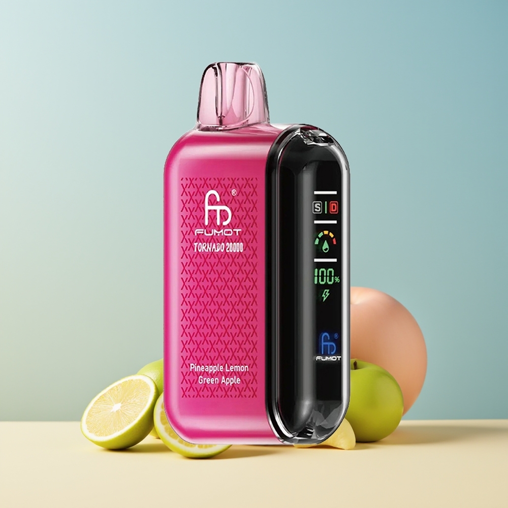 Veleprodaja Slovenija Fumot Tornado 20000 Puffs Ananas Limona Zeleno Jabolko Dual Mesh Coil Smart Display