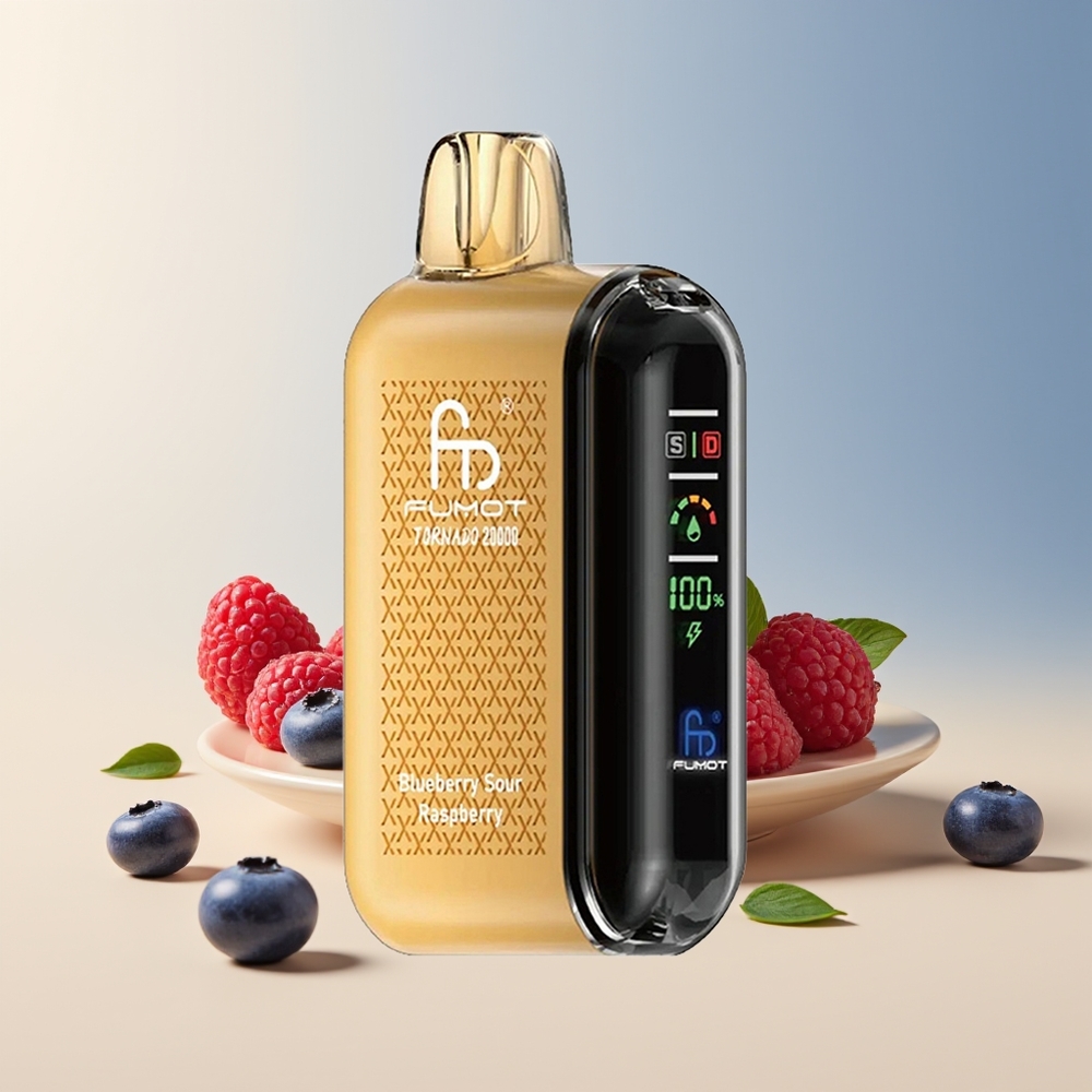 Veleprodaja Slovenija Fumot Tornado 20000 Puffs Borovnica Kisla Malina Dual Mesh Coil Smart Display