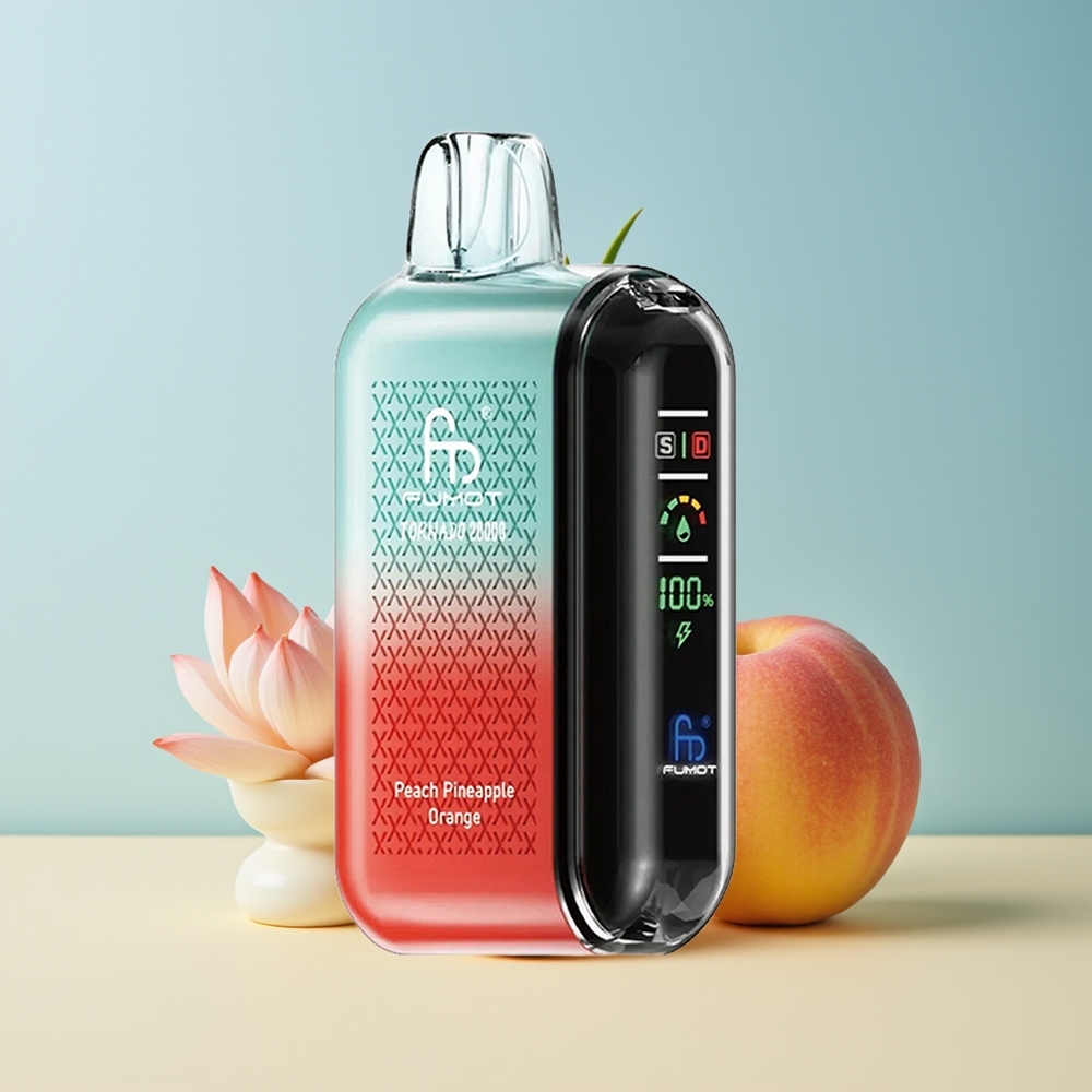 Veleprodaja Slovenija Fumot Tornado 20000 Puffs Breskva Ananas Oranžna Dual Mesh Coil Smart Display