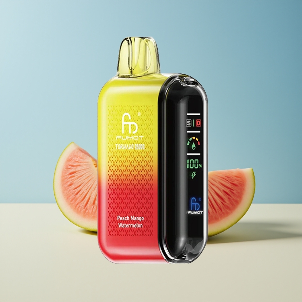 Veleprodaja Slovenija Fumot Tornado 20000 Puffs Dual Mesh Coil Breskeva Mango Lubenica Smart Display