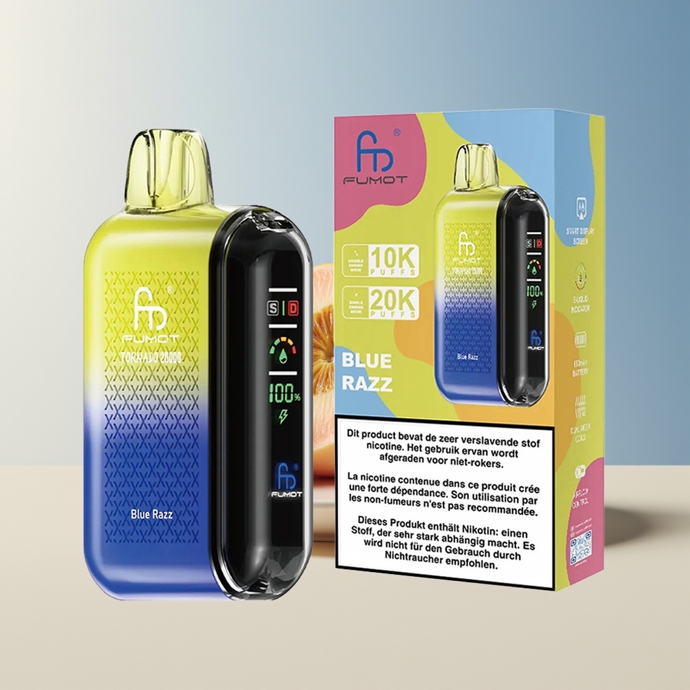 Veleprodaja Slovenija Fumot Tornado 20000 Puffs Dual Mesh Coil Modra Malina Smart Display