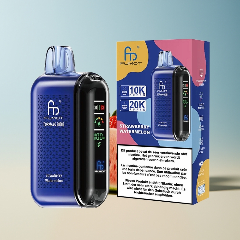 Veleprodaja Slovenija Fumot Tornado 20000 Puffs Dual Mesh Coil Smart Display Jagoda Lubenica