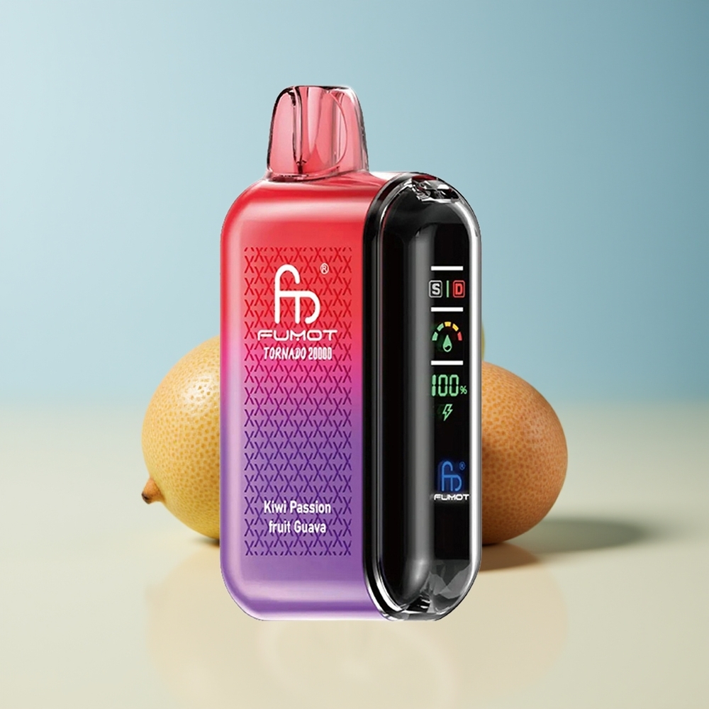 Veleprodaja Slovenija Fumot Tornado 20000 Puffs Dual Mesh Coil Smart Display Kiwi Pasijonka Guava