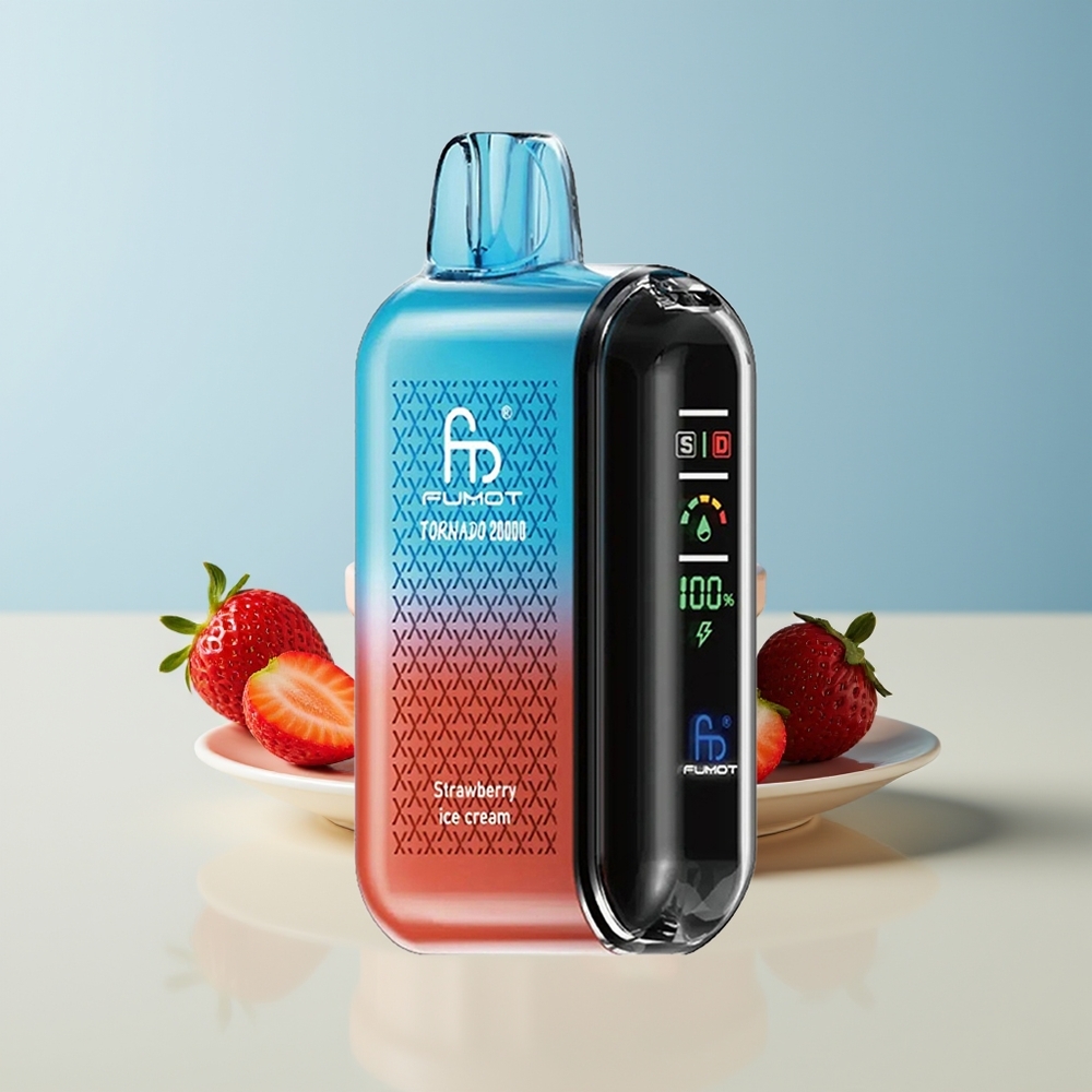 Veleprodaja Slovenija Fumot Tornado 20000 Puffs Dual Mesh Coil Strawberry Ice Cream Airflow Control