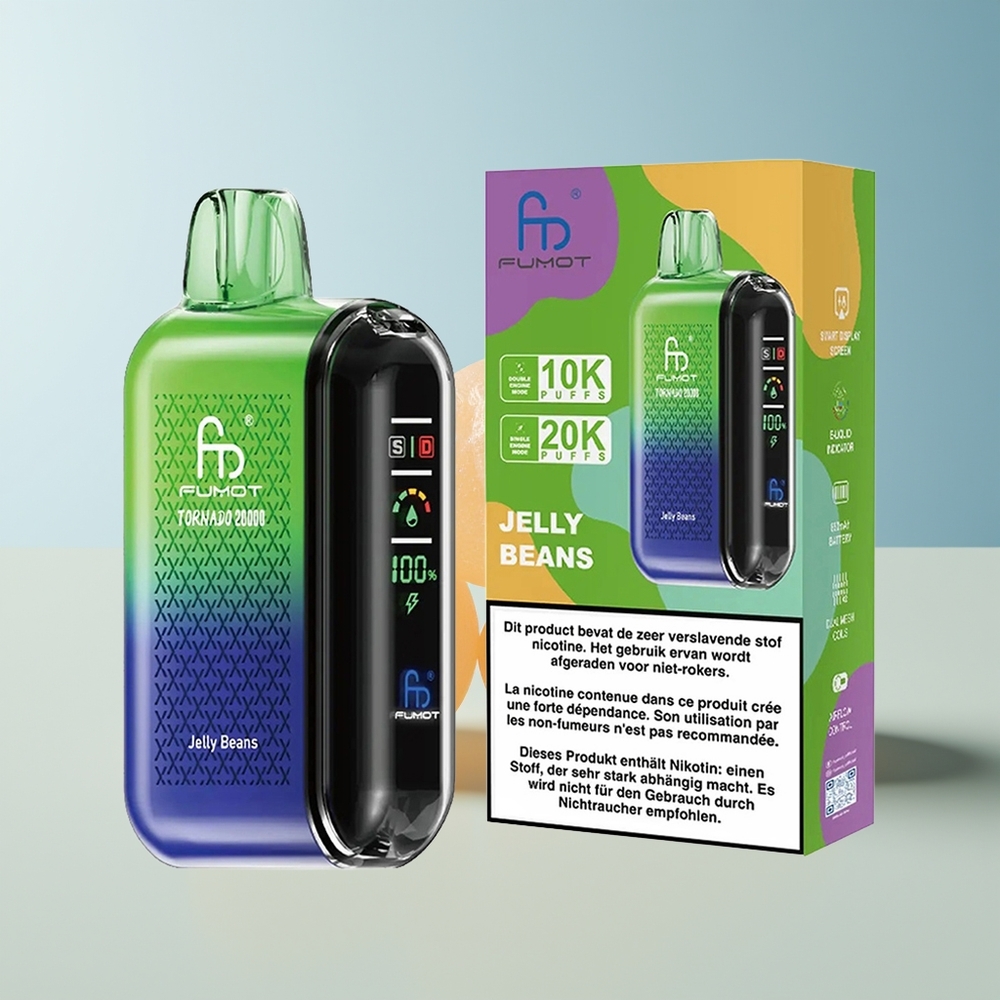 Veleprodaja Slovenija Fumot Tornado 20000 Puffs Jeli Čebulice Dual Mesh Coil Smart Display