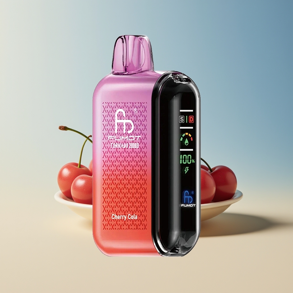 Veleprodaja Slovenija Fumot Tornado 20000 Puffs Češnjeva Kola Dual Mesh Coil Smart Display