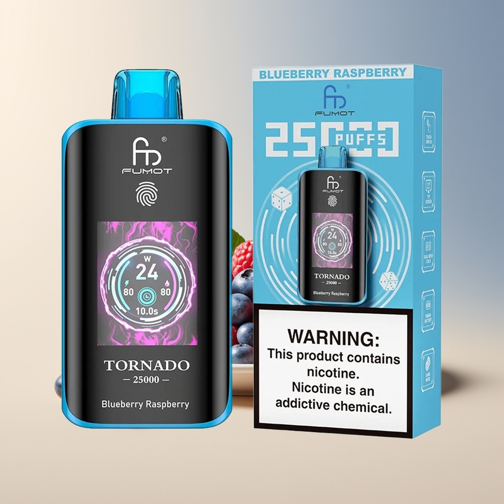 Veleprodaja Slovenija Fumot Tornado 25000 Puffs Borovnica Malina HD Screen Type-C