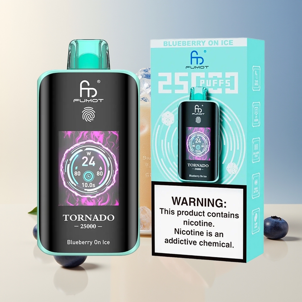 Veleprodaja Slovenija Fumot Tornado 25000 Puffs Borovnica Na Ledu HD Screen Type-C