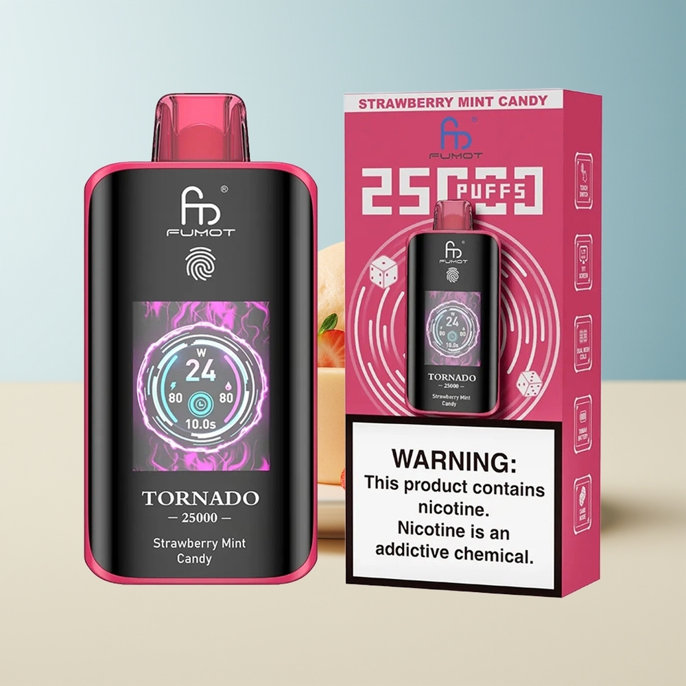 Veleprodaja Slovenija Fumot Tornado 25000 Puffs Jagoda Meta Bombonica 20ml 700mAh