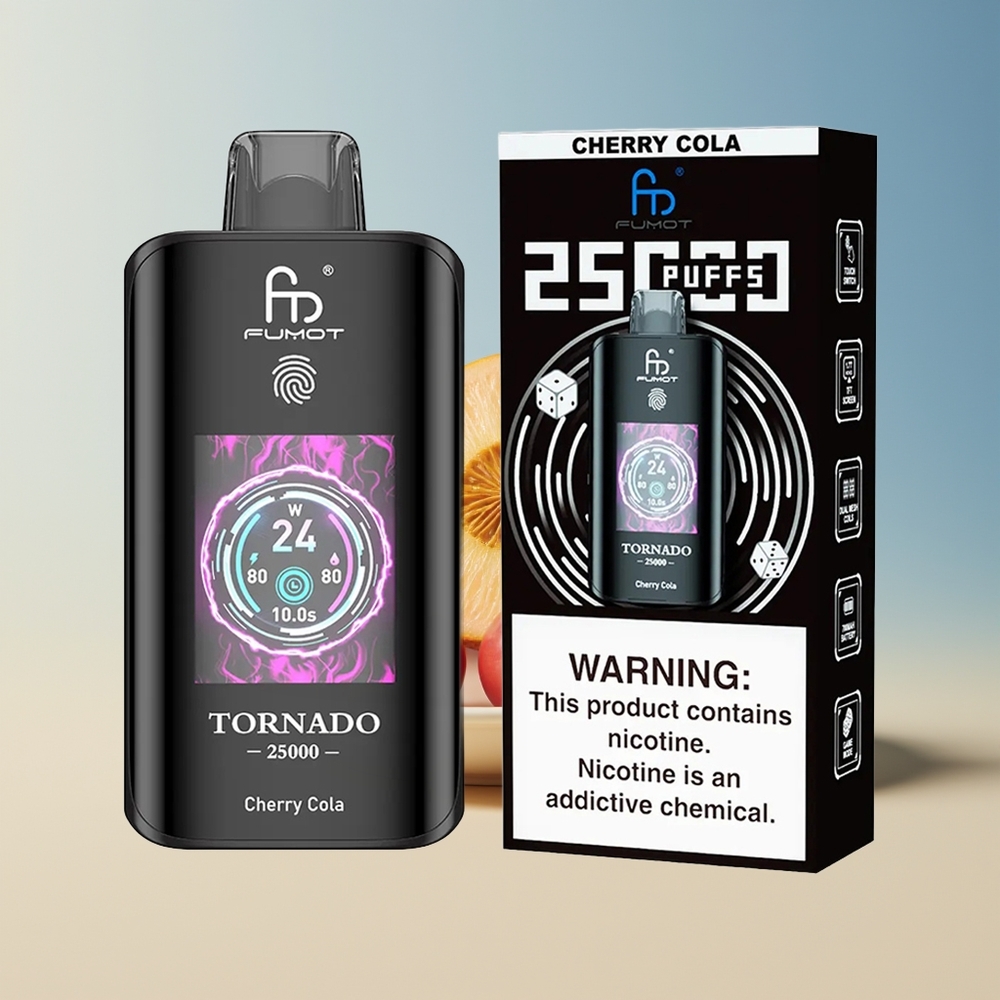 Veleprodaja Slovenija Fumot Tornado 25000 Puffs Češnjeva Kola HD Screen 700mAh