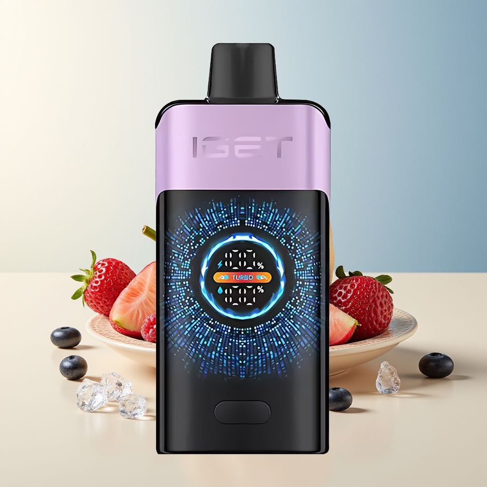 Veleprodaja Slovenija IGET ONE 12000 Puffs Vape Mešane Jagode Led 2700 mAh Battery Large Curved Color Screen