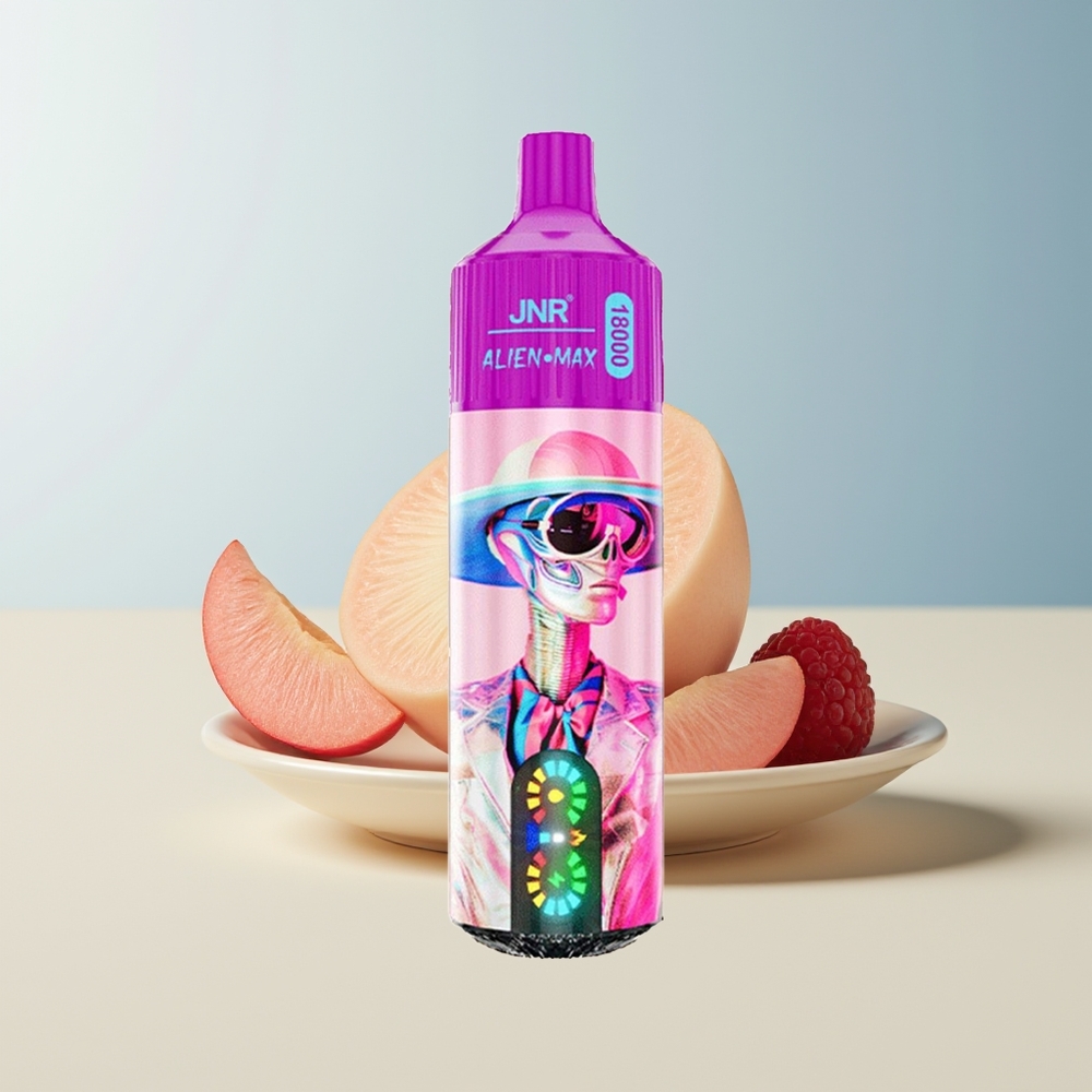 Veleprodaja Slovenija JNR Alien Max 18000 Puffs Beli Peach Razz Dual Mesh Coil  Type-C Hitro Polnjenje