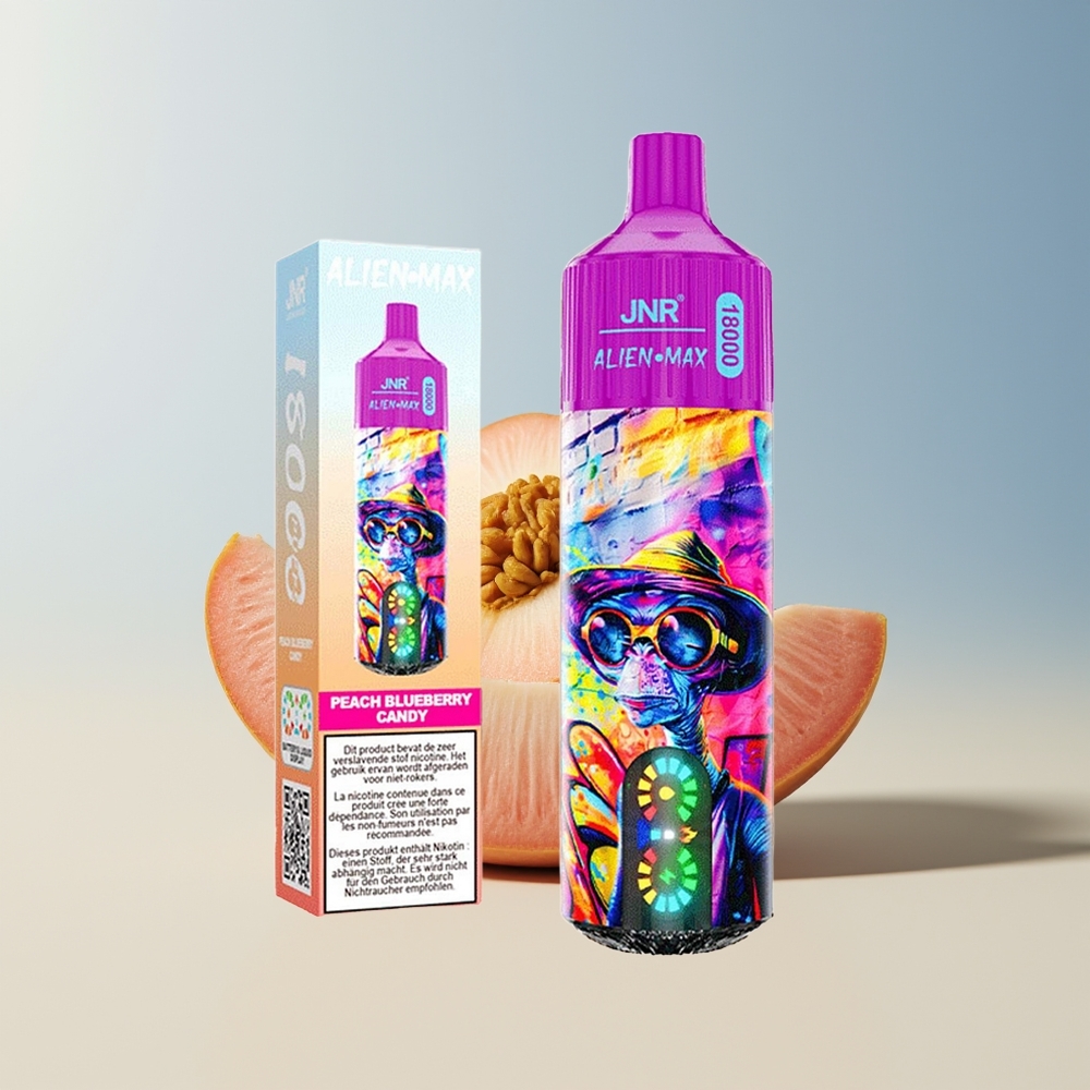 Veleprodaja Slovenija JNR Alien Max 18000 Puffs Breskeva Borovnica Sladkarija Dual Mesh Coil Type-C