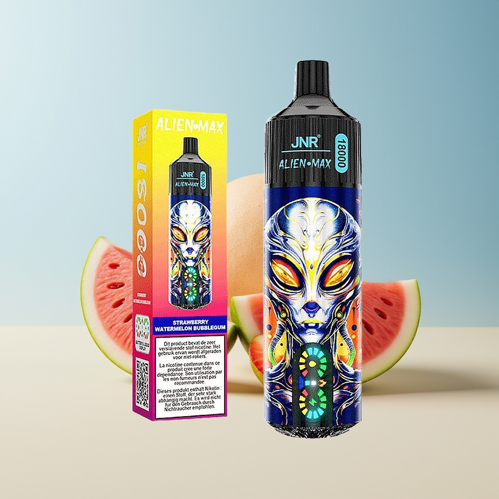 Veleprodaja Slovenija JNR Alien Max 18000 Puffs Dual Mesh Coil  Dual Core Jagoda Lubenica Mehurčki Gumbe