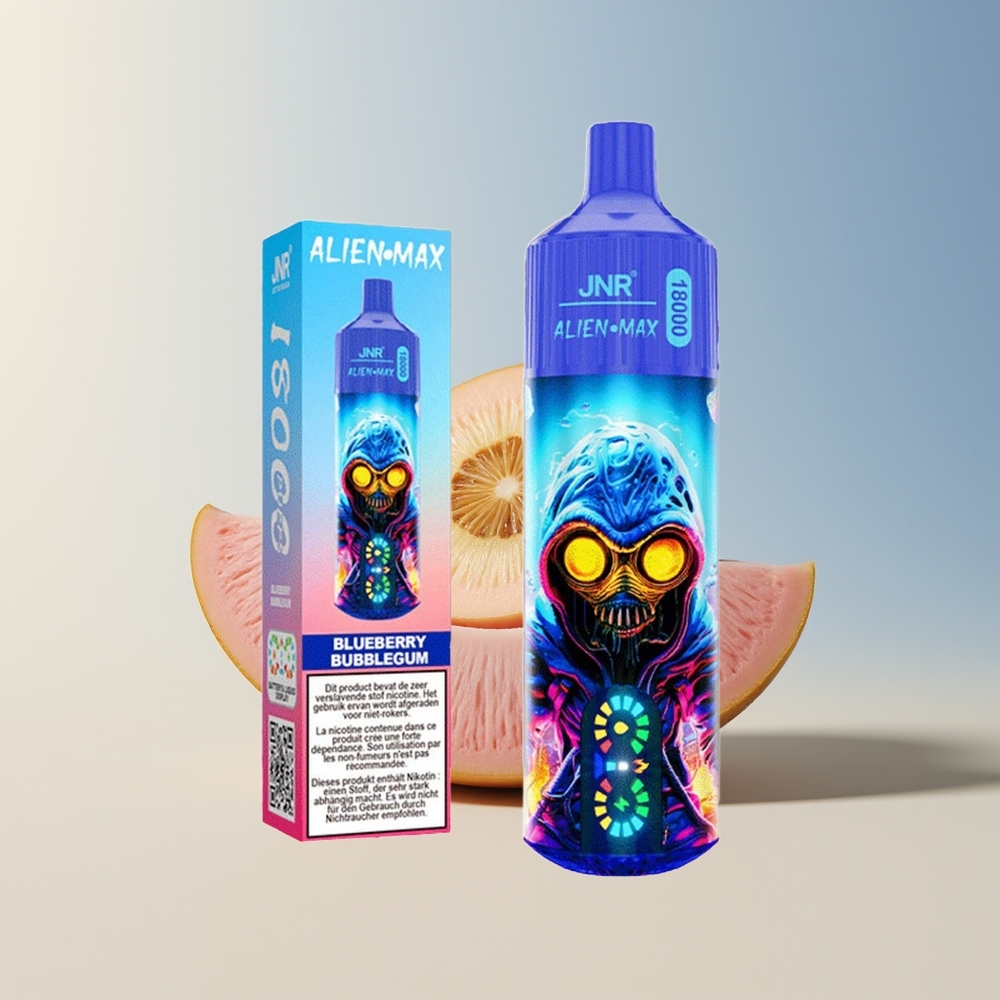 Veleprodaja Slovenija JNR Alien Max 18000 Puffs Dual Mesh Coil Type-C Blueberry Bubblegum (Borovnica Balončki)