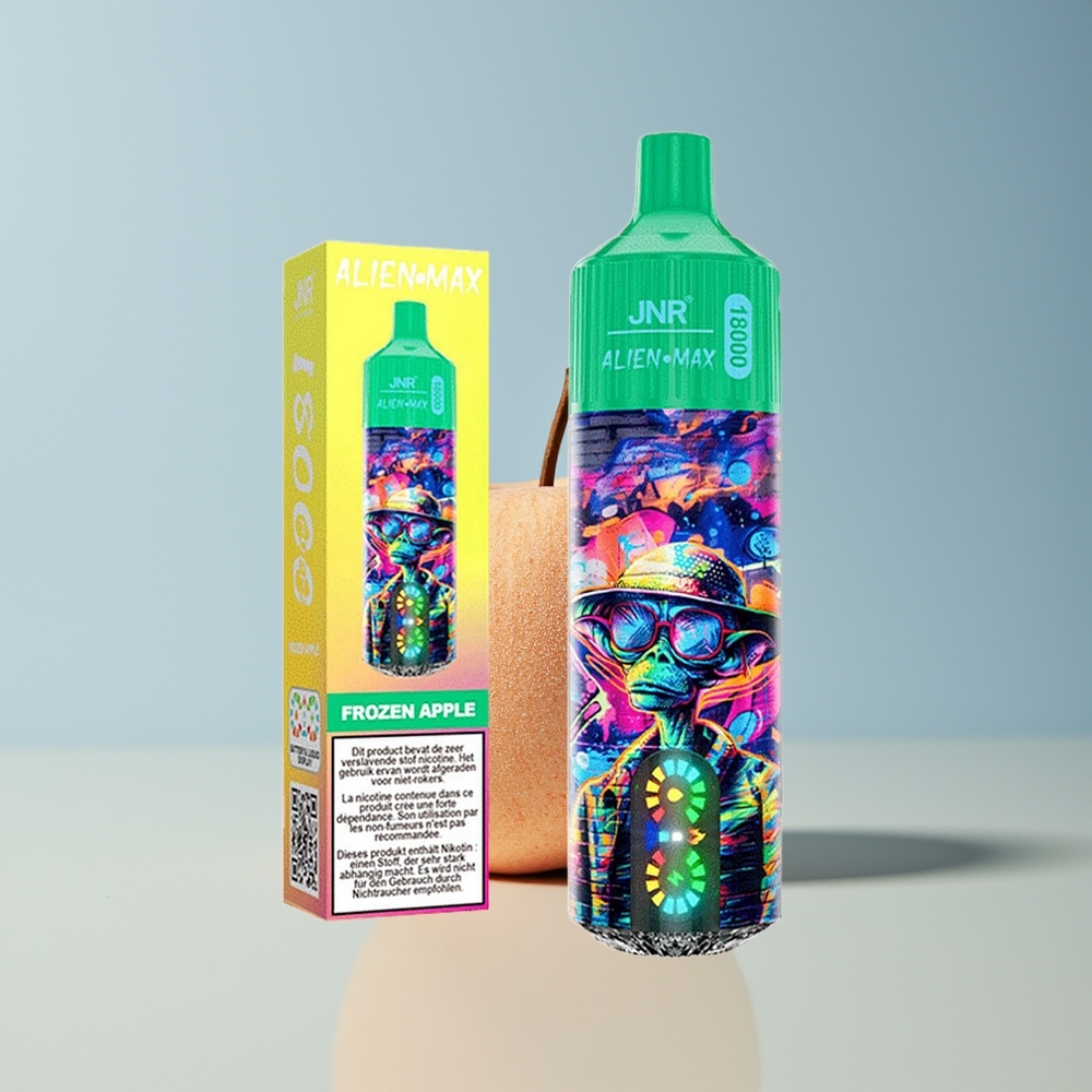Veleprodaja Slovenija JNR Alien Max 18000 Puffs Zamrznjeno Jabolko Dual Mesh Coil  Dual Core 28ml E-liquid