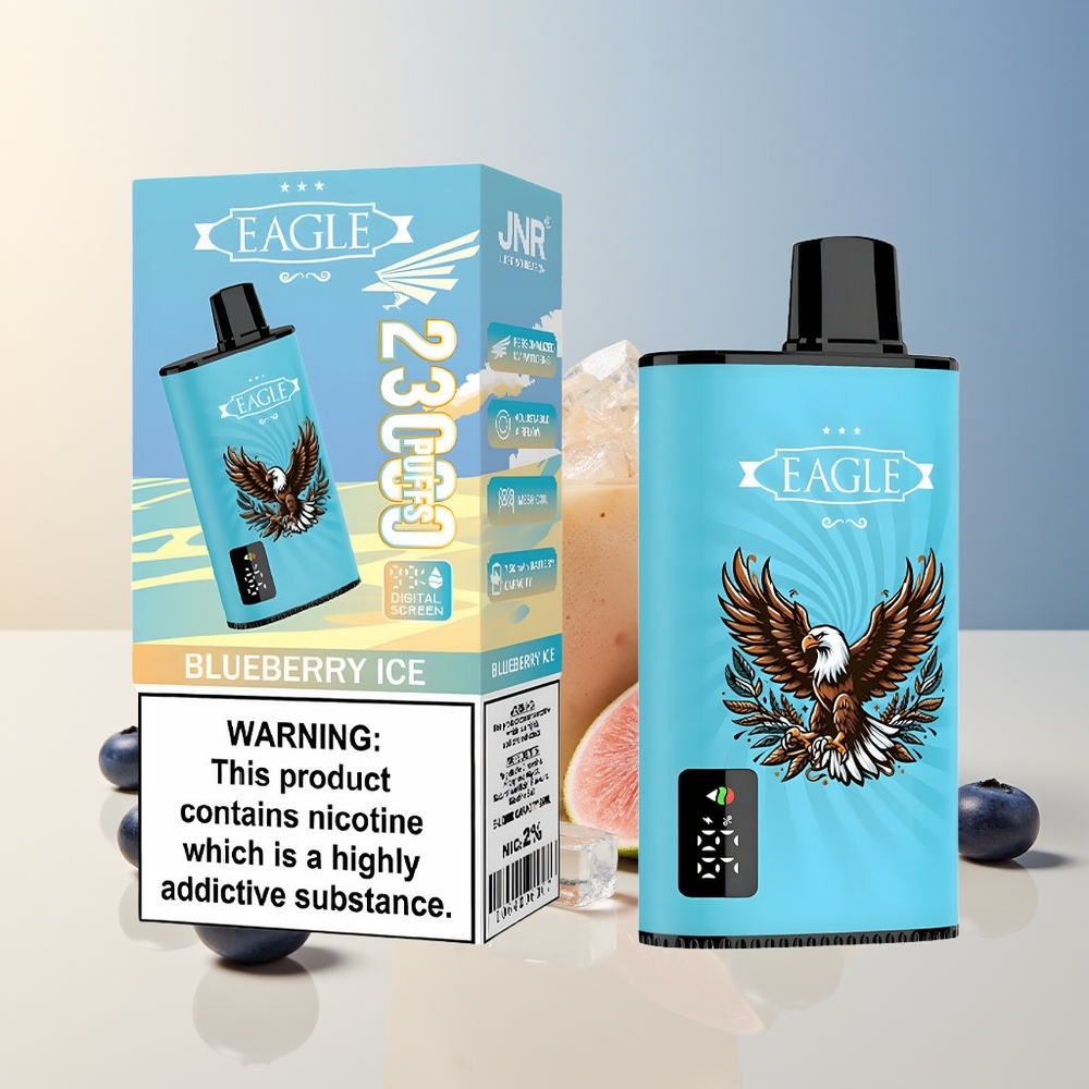 Veleprodaja Slovenija JNR EAGLE Smart 23000 Puffs Bluberry Ice Vape z 25ml e-Liquid in 10ohm Mesh Coil