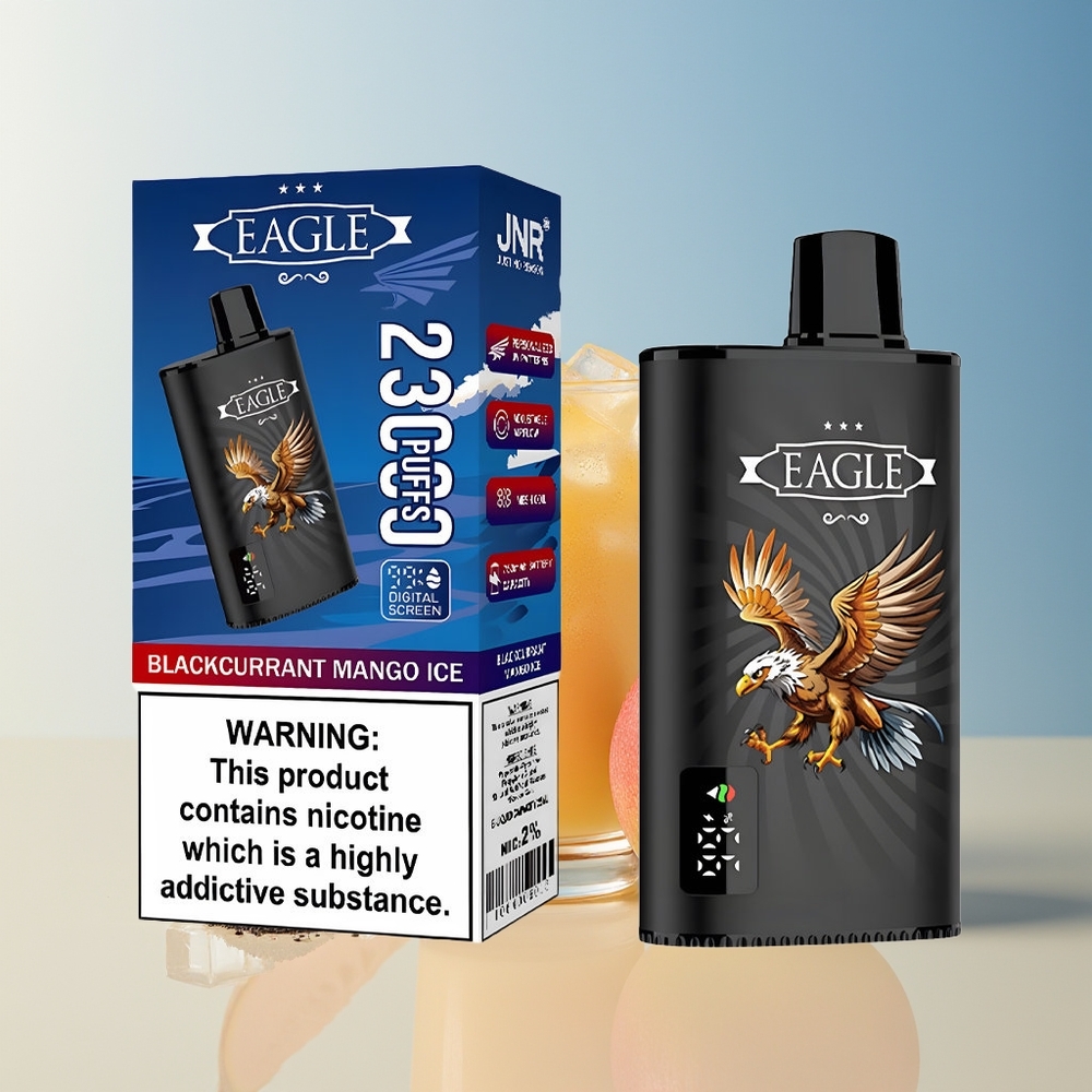 Veleprodaja Slovenija JNR EAGLE Smart 23000 Puffs Vape Črni ribez mango led Digital Screen Type-C Charging Port