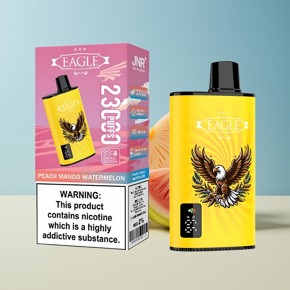 Veleprodaja Slovenija JNR EAGLE Smart 23000 Pufov Vape Breskva Mango Lubenica 25ml e-Liquid 10ohm Mesh Coil
