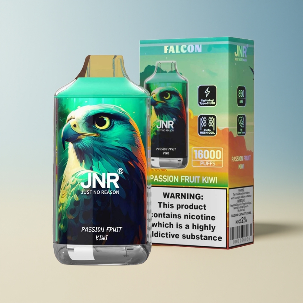 Veleprodaja Slovenija JNR Falcon 16000 Puffs Pasijonka Kivi 850 mAh Dual Mesh Coil