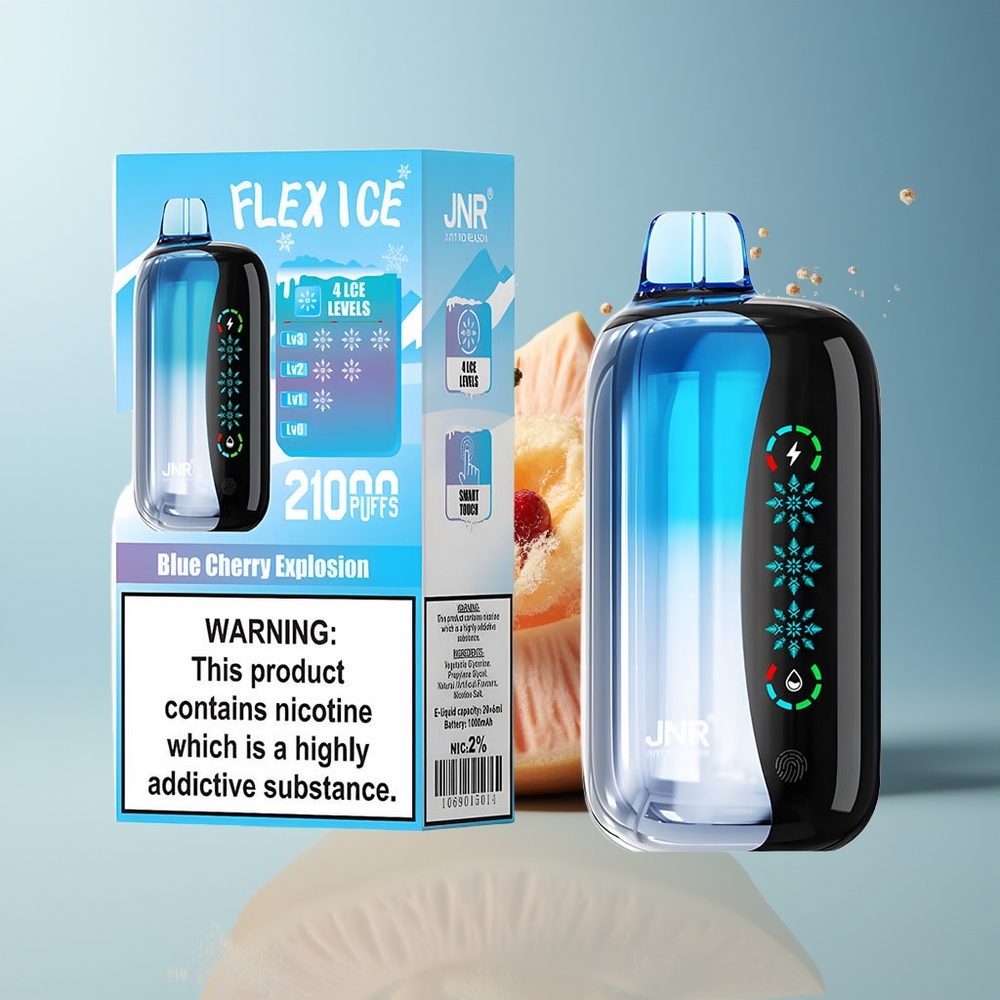 Veleprodaja Slovenija JNR Flex Ice 21000 Pufov Dispozabilni Vape Modra Češnja Eksplozija Prilagodljiv Ice 12 Ohm Dual Mesh