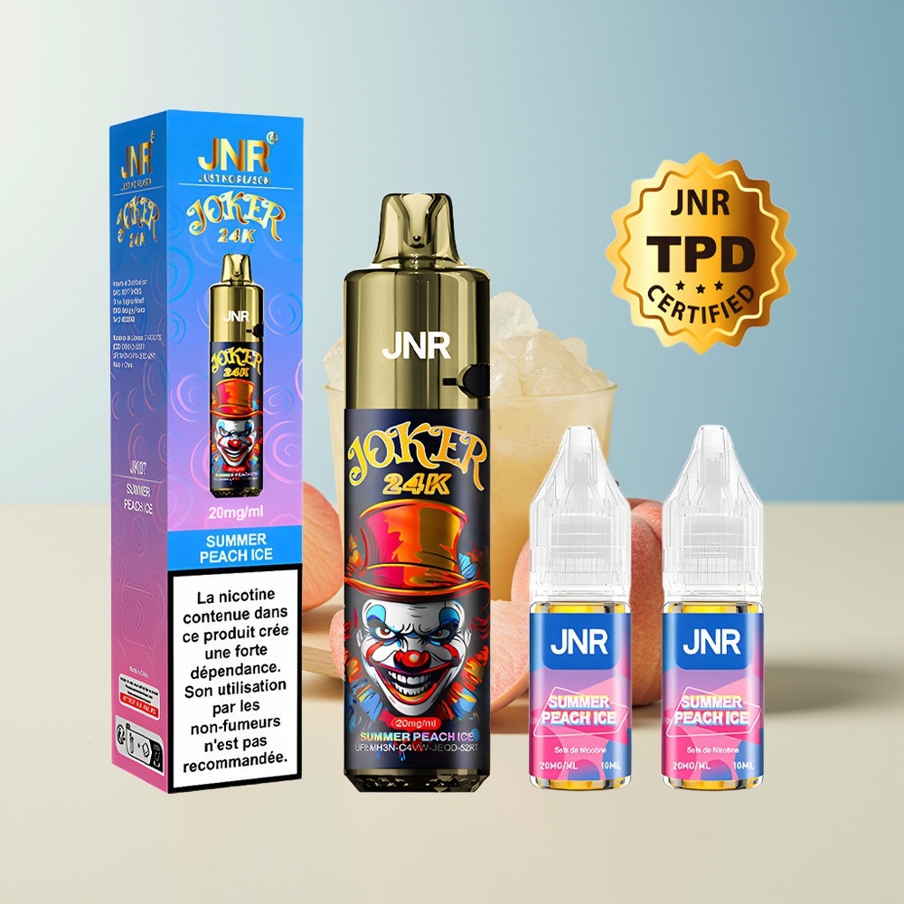 Veleprodaja Slovenija JNR Joker 24000 Puff Poletna Breskva Led 2 Nikotin 800mAh Baterija