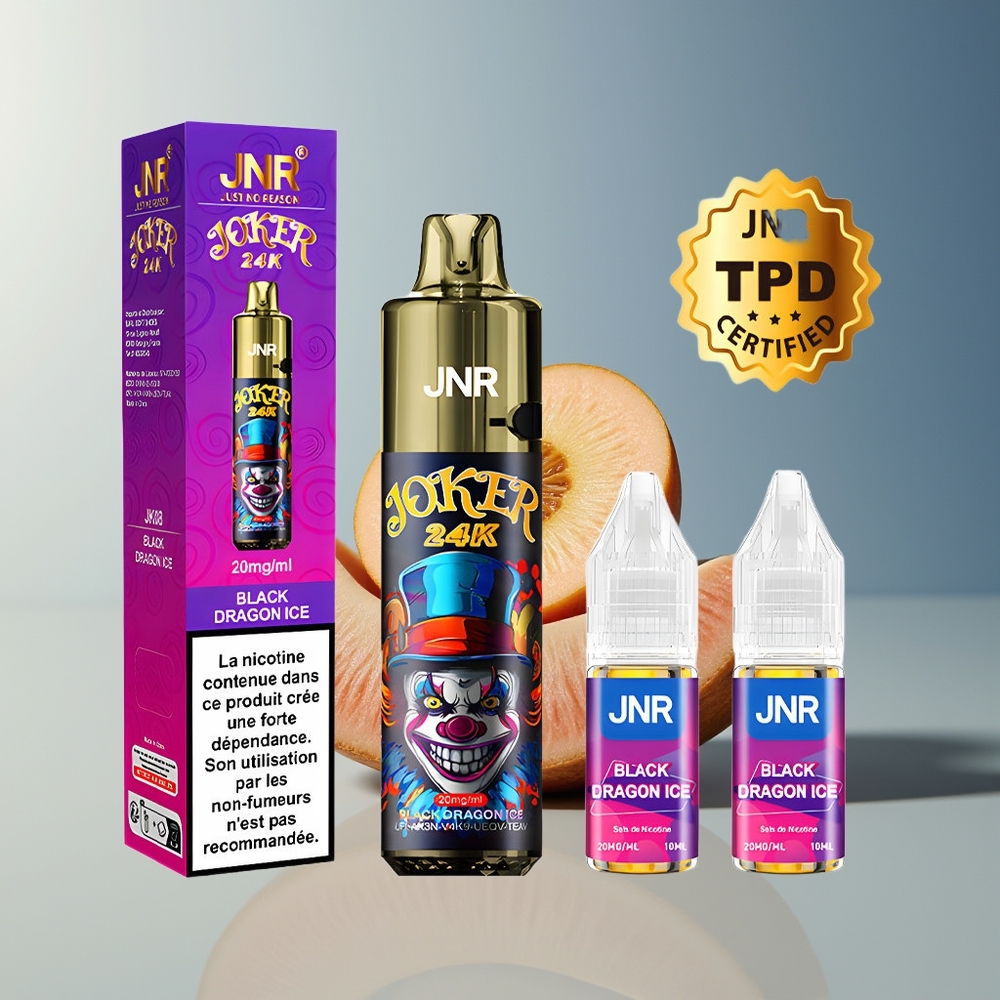 Veleprodaja Slovenija JNR Joker 24000 Puff Črni Zmaj Led 2 Nikotin 800mAh Baterija