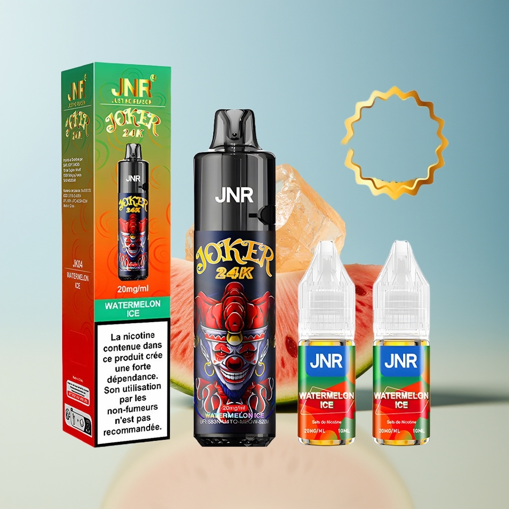 Veleprodaja Slovenija JNR Joker 24K Puffs 800mAh Lubenica Led Vape 2 nikotina