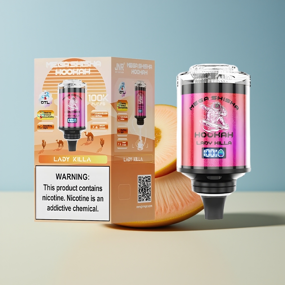 Veleprodaja Slovenija JNR Mega Shisha Hookah 100K Desktop Compatibility 100000 puffs 60ml e-Liquid Kapaciteta Lady Killa