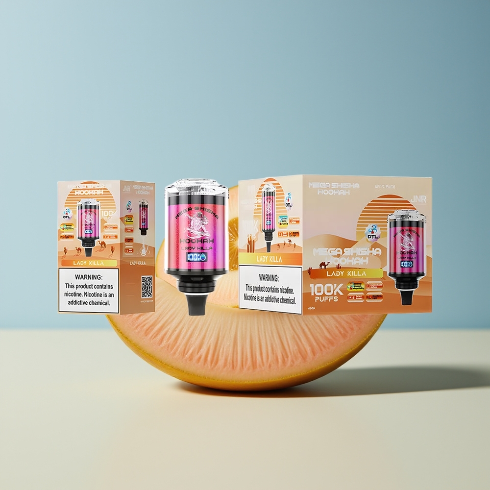 Veleprodaja Slovenija JNR Mega Shisha Hookah 100K Desktop Compatibility 100000 puffs 60ml e-Liquid Kapaciteta Lady Killa