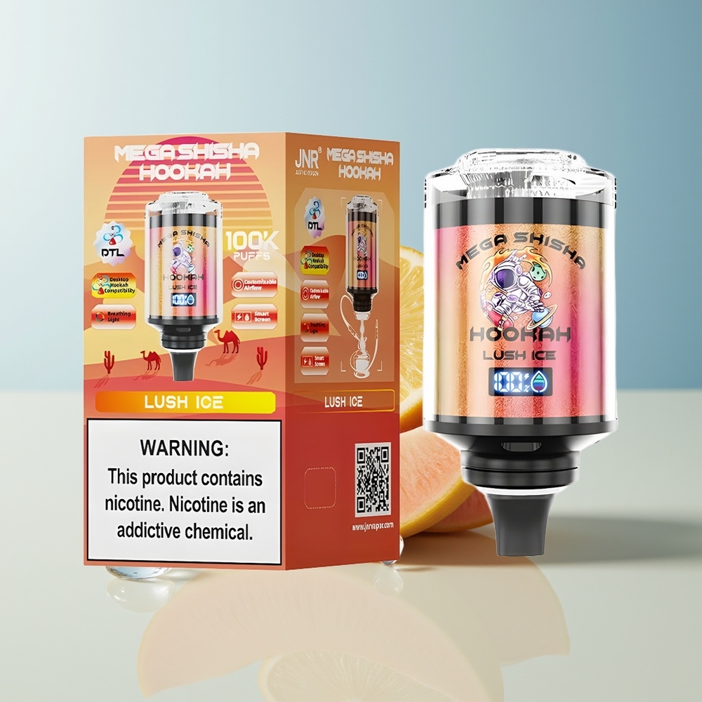 Veleprodaja Slovenija JNR Mega Shisha Hookah 100K Ledenoledna kombinacija 2200mAh Interaktivni pametni zaslon