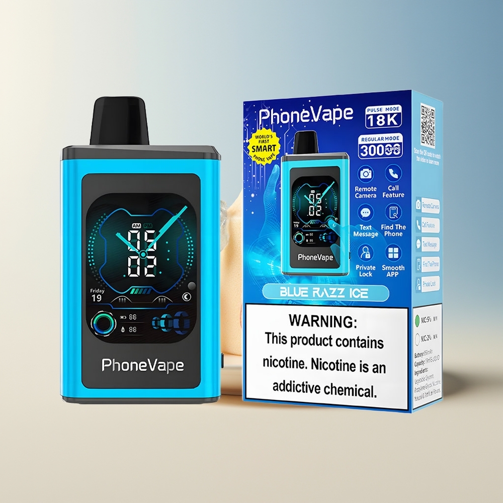 Veleprodaja Slovenija JNR PhoneVape 30000 pihov Modra Malina Led 850mAh App Controlled