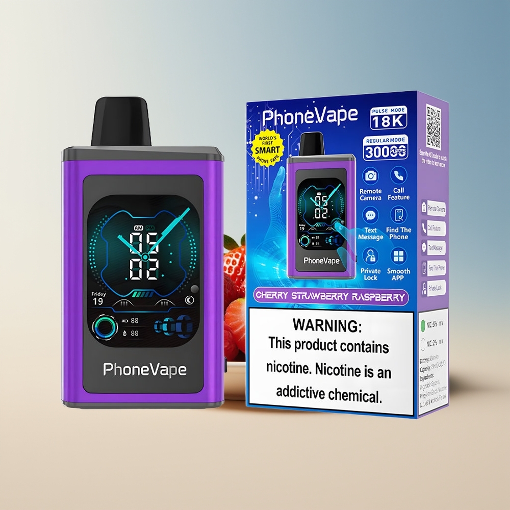 Veleprodaja Slovenija JNR PhoneVape 30000 pihov Vape Češnja Jagoda Malina 850mAh Type-C Polnjenje Nastavljiv Pretok Zraka
