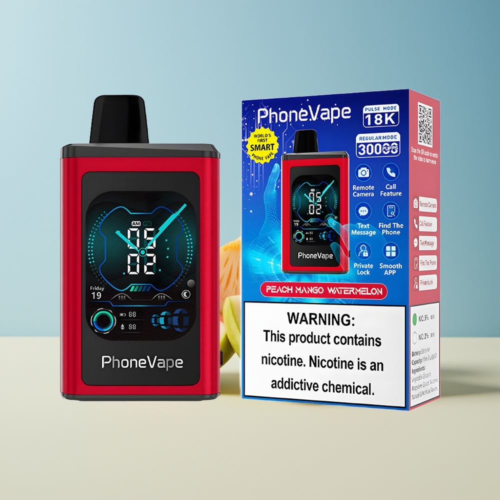 Veleprodaja Slovenija JNR PhoneVape 30000 pufi Bresibna Vape Breskova Mango Lubenica Poln Zaslon Ekran Nastavljiv Pretok Zraka