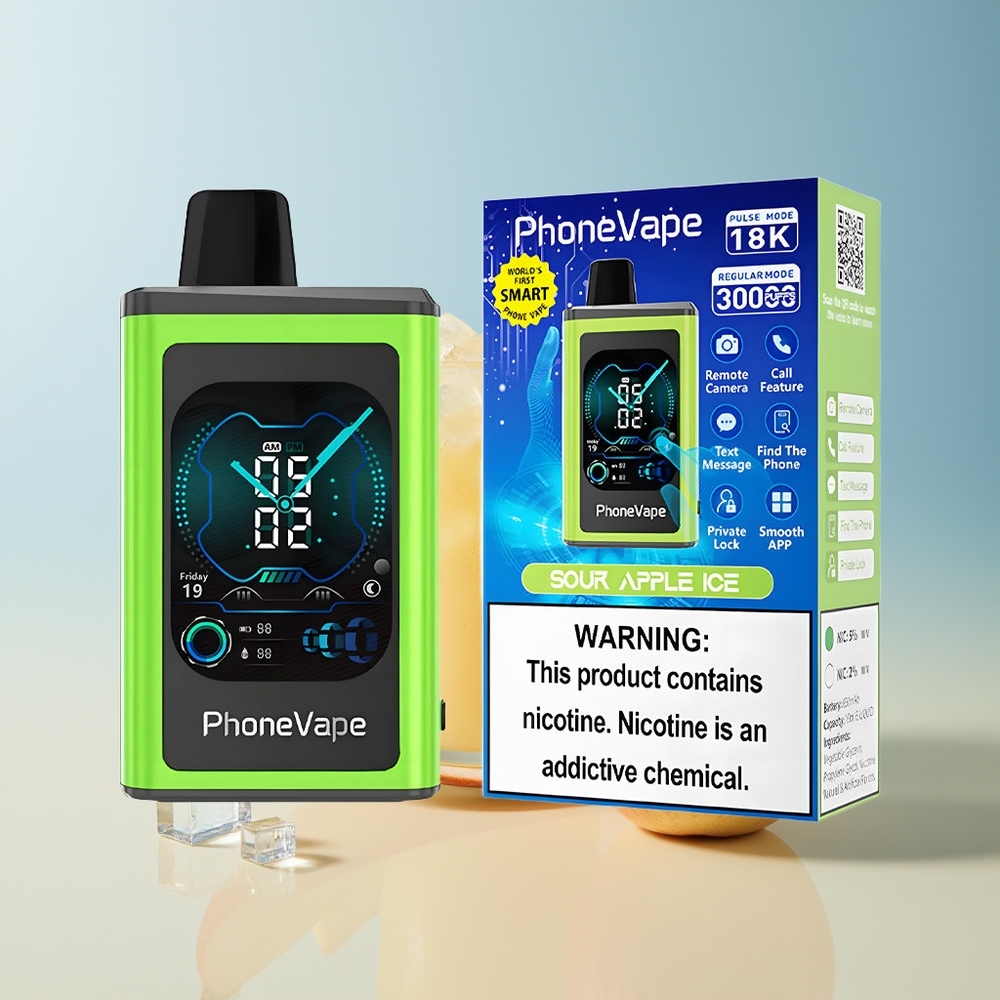 Veleprodaja Slovenija JNR PhoneVape 30000 pufov Vape Kislo Jabolko Led 850mAh Type-C Polnjenje Turbo Način