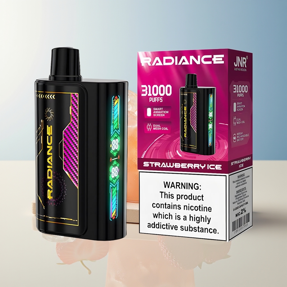 Veleprodaja Slovenija JNR Radiance 31000 Puffov Dvojni Mesh Jagoda Led 28ml