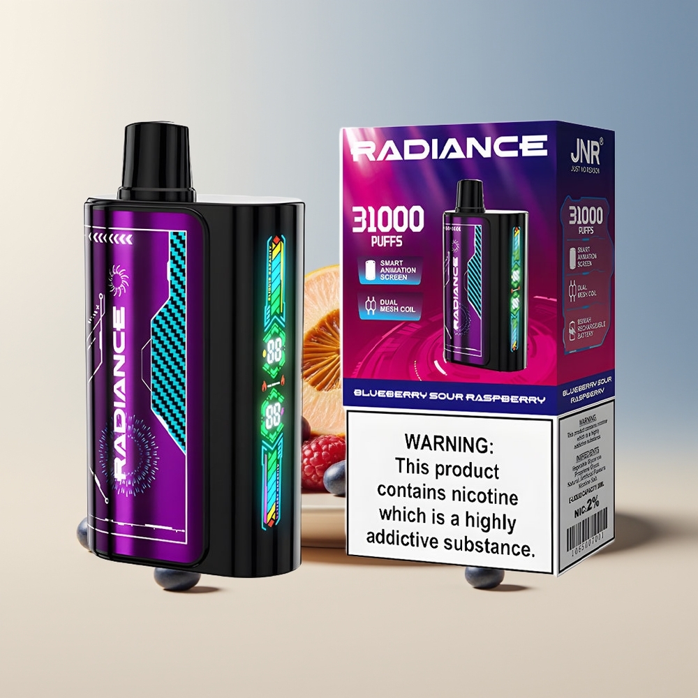 Veleprodaja Slovenija JNR Radiance 31000 Puffov Vape Borovnica Kisla Malina Dual Mesh Coil Type-C Polnjenje