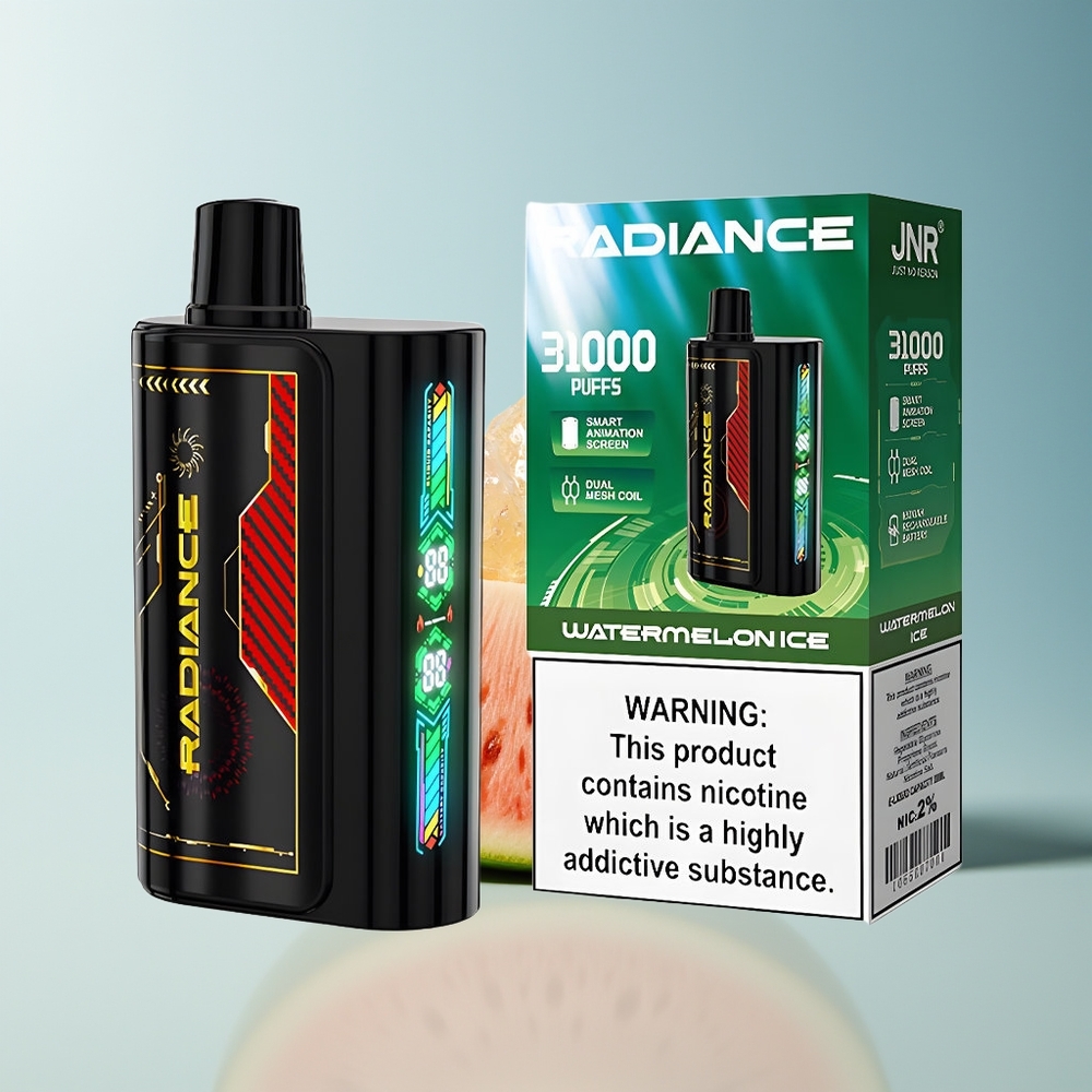 Veleprodaja Slovenija JNR Radiance 31000 Pufi Vape Lubenica Led Dual Mesh Coil Type-C Polnjenje