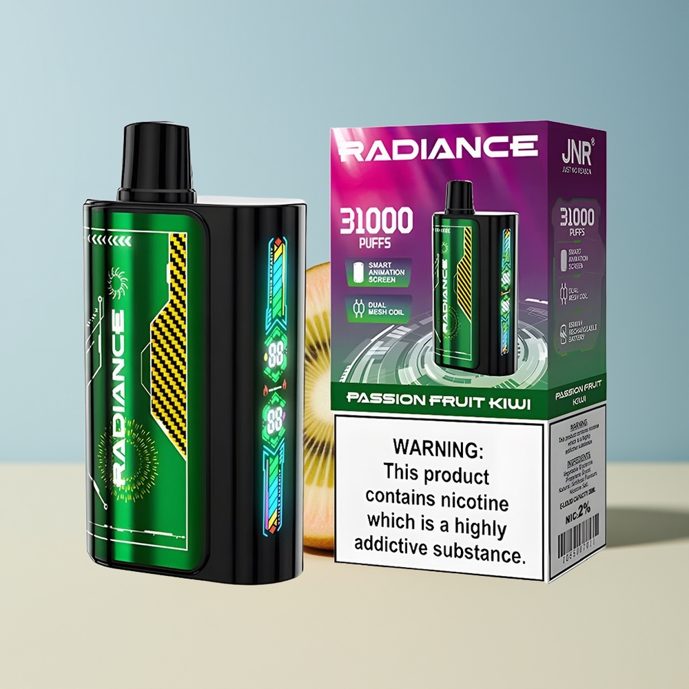 Veleprodaja Slovenija JNR Radiance 31000 Pufi Vape Pasijonka Kivi 28ml Dual Mesh Coil