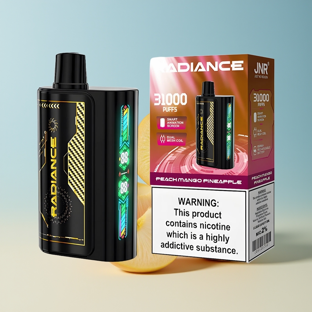 Veleprodaja Slovenija JNR Radiance 31000 Pufov Vape Breskev Mango Ananas Dual Mesh Coil 28ml E-liquid
