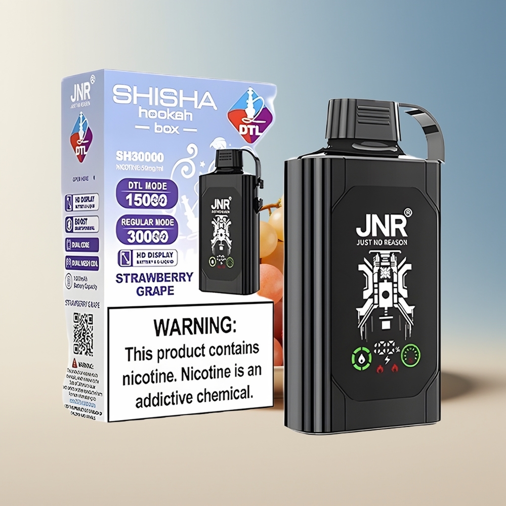 Veleprodaja Slovenija JNR Shisha Hookah Box 20500 Puffs 25ml Dvojno Jedro Vape Jagoda Grozdje